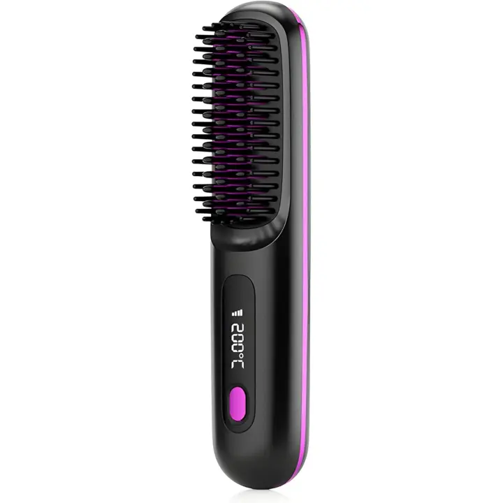 Cargador de pelo recto 2 en 1, enderezador portátil, portátil, rizador Caliente, Carga USB (Negro) - 1