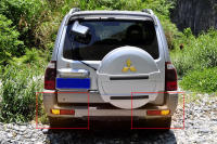 Reflector De Parachoques Trasero ANGRONG Para Mitsubishi Pajero Montero Shogun V73 V77 2002-2006 Luz Amarilla Y Roja Con Bombilla Halógena Incluida - details 5
