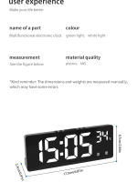 Reloj De Despertar Digital Con Control De Voz Temperatura Dual Modo Nocturno 12/24H LED Para Escritorio Tablero - details 2