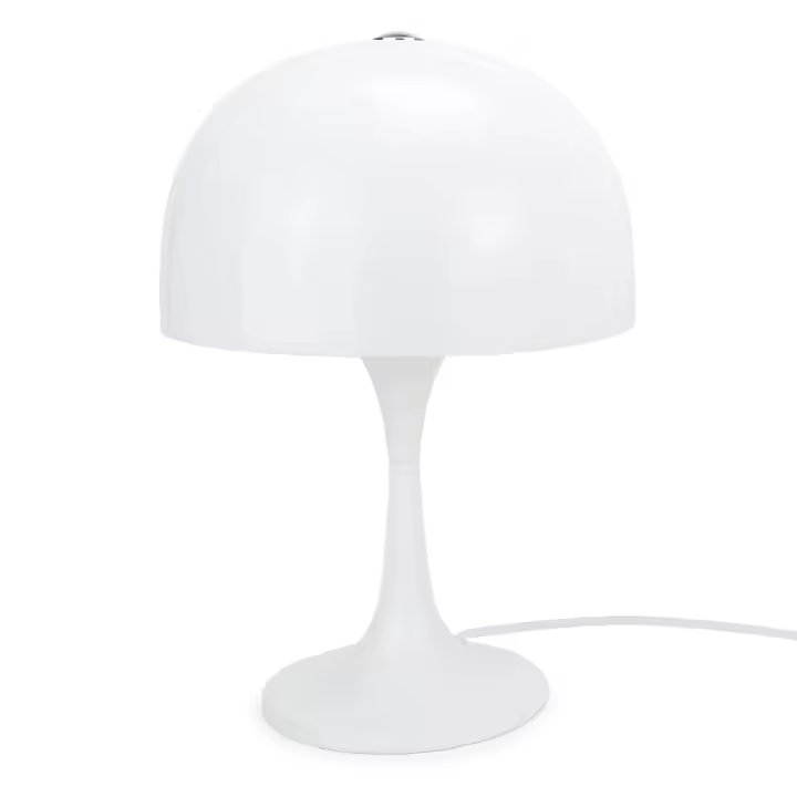 ALPINALUZ Lámpara de mesa moderna "MEDUSA" con 3 luces, pantalla de vidrio blanco y base metálico, ideal para dormitorio, sala y oficina G9*3 - 1