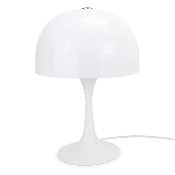 ALPINALUZ Lámpara de mesa moderna "MEDUSA" con 3 luces, pantalla de vidrio blanco y base metálico, ideal para dormitorio, sala y oficina G9*3 - 1
