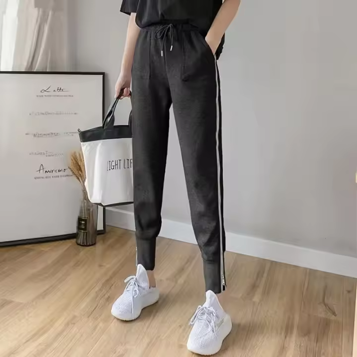 Pantalones Harem Para Mujer Con Cierre De Cremallera Ropa De Calle Casual Leggings Estilo Coreano Fashion Hip Hop Trousers - 1