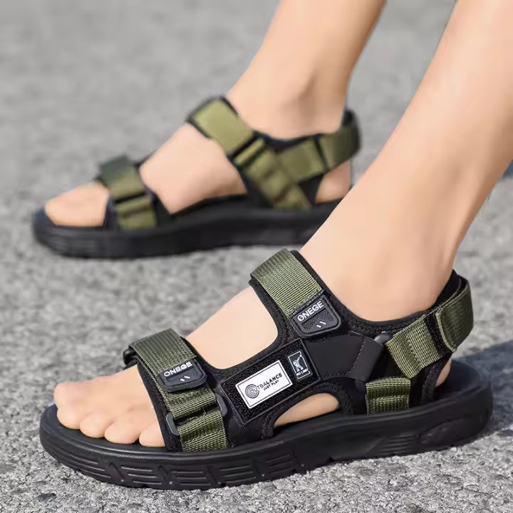 Par De Zapatos Casuales Para Hombre Moda Verano Resistente Al Desgaste Sandalias Deportivas Trendy Para Playa Y Uso Diario Talla Unida Material Superior De Tela Y Suela EVA - 1