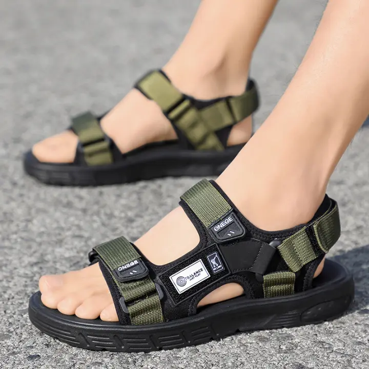Par De Zapatos Casuales Para Hombre Moda Verano Resistente Al Desgaste Sandalias Deportivas Trendy Para Playa Y Uso Diario Talla Unida Material Superior De Tela Y Suela EVA - 1