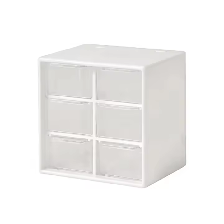 Caja De Almacenamiento Para Joyería Y Maquillaje Organizador De Cajones Mini Mesita De Mujer Corazón Plástico a Prueba De Polvo - 1