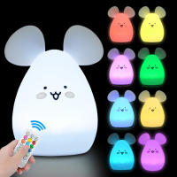 Búho Noche de Luz LED Sensor Táctile de Control Remoto 9 Colores Temporizador Regulable Recargable de Silicona Lámpara de Noche para Los Niños Of The Baby Gift - details 22