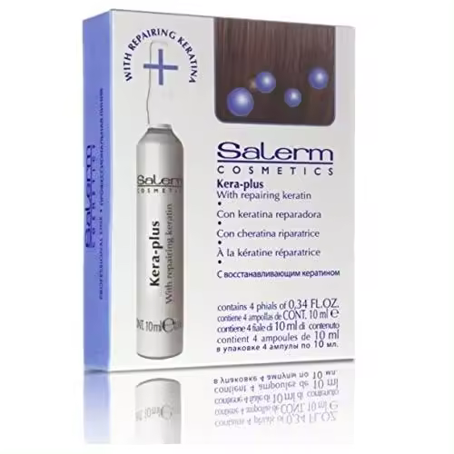 Bellas Extensiones- SALERM KERA-PLUS Ampolla Keratina Alisado,  Ampollas 4 x 13 ml . - 1