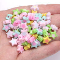 50Pcs Bolas De Estrella Coloridas De 10mm Para Creación De Joyas Pulseras Collares Aretes Accesorios DIY De Acrílico - details 5