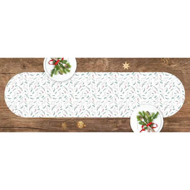 VINILIKO, Camino de mesa Evergreen redondeado  30x150 cm - 1