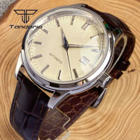 Reloj Automático Tandorio Para Hombre 40mm Doble Domed Sapphire NH35 Water Resistance 20BAR Con Fecha Y Espalda De Vidrio En Cuero Polido - details 13