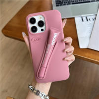 Funda De Silicona Para iPhone Con Diseño De Tostada Gris Y Ribbons Espresso Y Fresa Cubierta Lipstick Compatible Con Modelos 11 12 13 14 15 16 pro Max plus - details 1