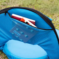 Aktive - Asiento plegable azul, respaldo ajustable 6 posiciones, 41x40x33 cm, diseño compacto y ligero, tejido poliéster, transporte tipo mochila, fácil de llevar y almacenar, ideal para playa, eventos, senderismo, picnic y actividades al aire libre - details 4