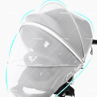Mosquitera para cochecito, funda completa, cremallera doble, cochecito de bebé, funda para mosquitos, bordado de malla encriptada, mosquitera universal transpirable - details 2
