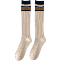 Pareja De Calcetines Clásicos De Pierna Larga Estilo Academia Para Mujer Color Sólido Moda Casual Simplicidad Telas De Algodón - details 9