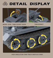 Bloques De Construcción De Tanque Pz.Kpfw.II Ausf. L Luchs Serie Militar DIY Modelo De Vehículo De La Segunda Guerra Mundial Decoración De Escritorio Juguetes Educativos Para Niños Regalos - details 1