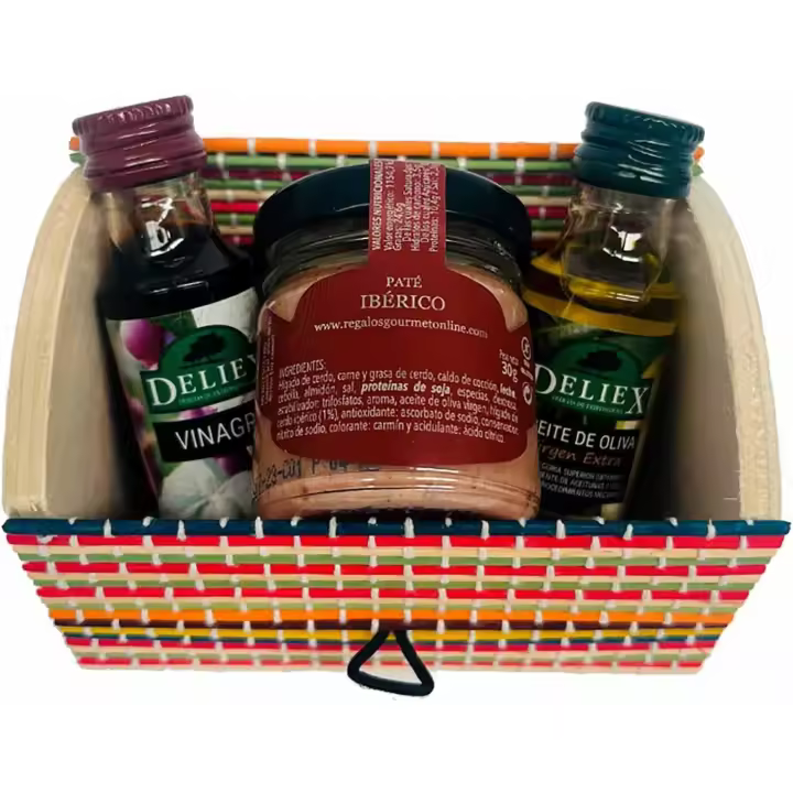 24 Pack mini baúl con aceite, vinagre y paté - 1
