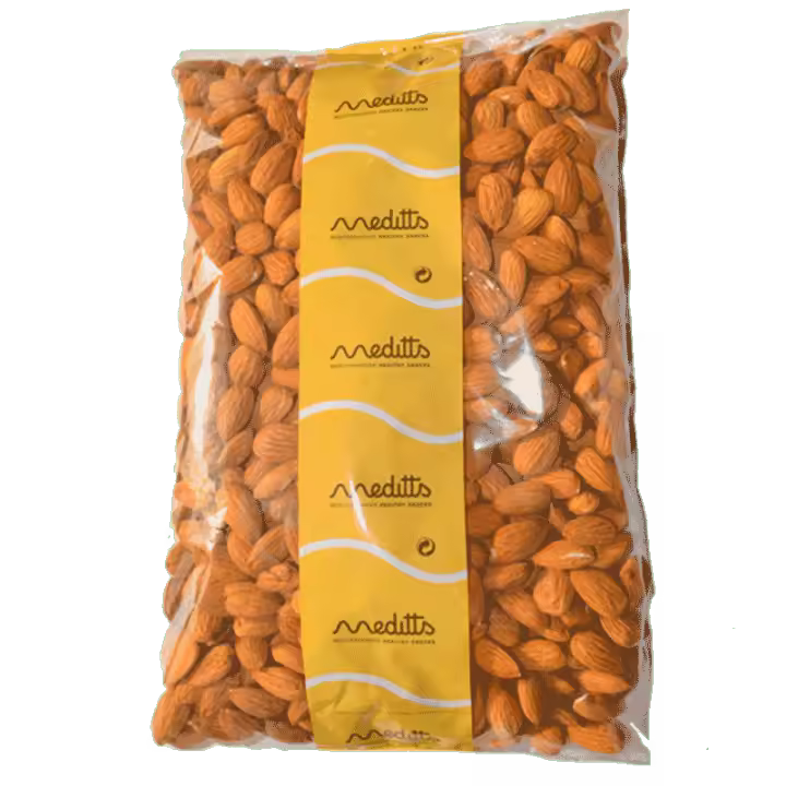MEDITTS - Almendras Crudas 1kg - Enteras y Con Piel - 1
