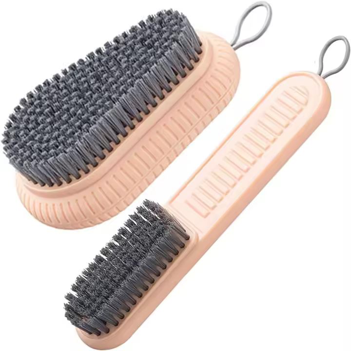 Cepillo de cerdas suaves, cepillo para fregar ropa, ropa interior, zapatos, herramienta de limpieza del hogar de fácil agarre (rosa) - 1