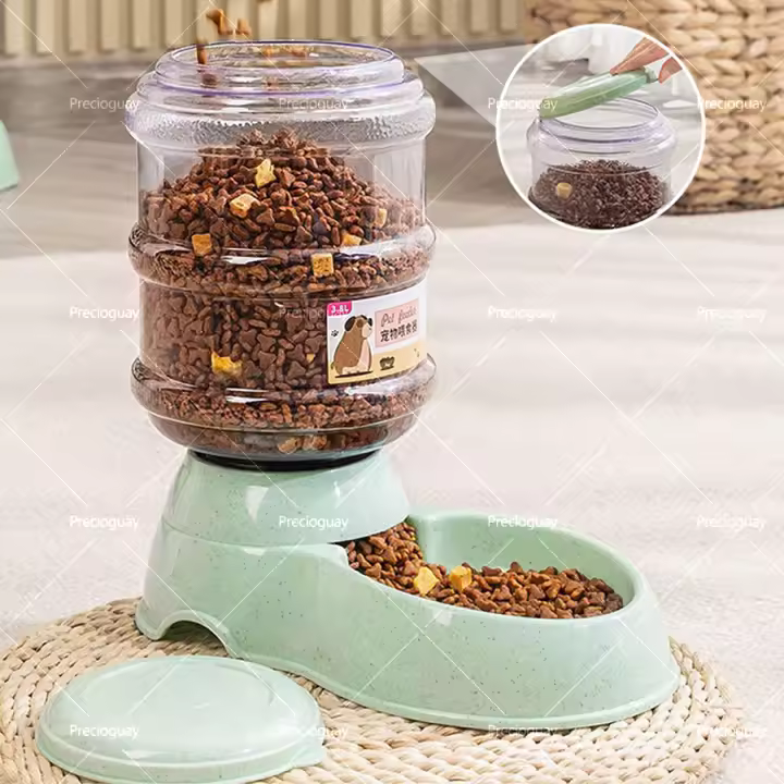 Comedero automático para perros y gatos, bebedero para perros de gran capacidad, los gatos beben agua sin mojarse la boca, suministros para mascotas, sin enchufe - 1