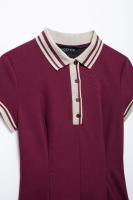 Vestido Preppy De Moda Para Mujer Polo Cuello Ribbed Contraste Botones Mini Vestido Estilo Clásico Primavera Verano Ropa - details 9