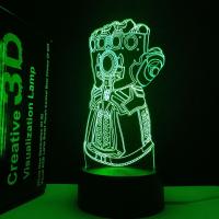 Lámpara De Mesa 3D Vision Colorida De Guantes De Thanos Con LED Luz Nocturna Acrylic Para Niños Regalo De Navidad Disney - details 4