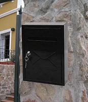 Buzon exterior de metal para paqueteria correo de pared, 2 Colores, Motivo Casita, Correos Exterior, Para Cartas Y Correo Postal, De Pared 260x200x75mm - details 1