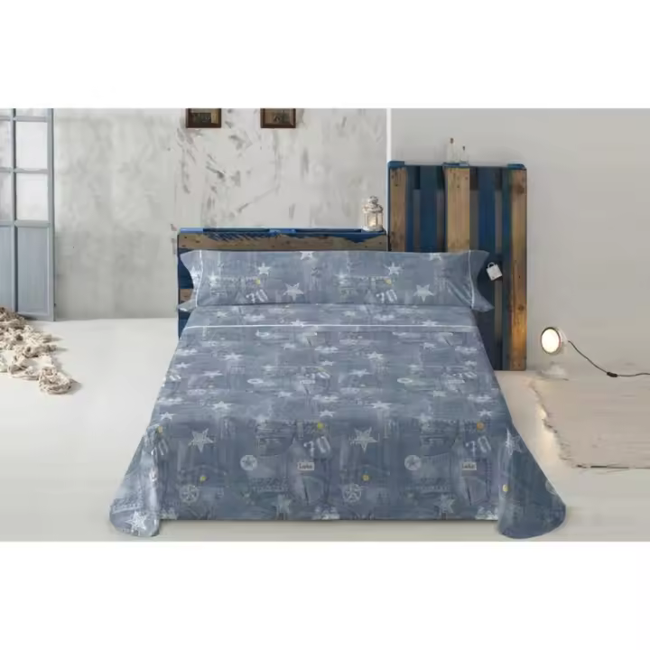Lois - Juego de Sábanas Lois TEJANO Azul Cama de 180 - 1