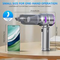 Aspirador portátil inalámbrico para el coche de doble uso de alta potencia mini aspiradora 4 en 1 de aire comprimido colector de polvo y secador de pelo aspiradora de mano con motor sin escobillas adecuado para coches, casas, oficinas, camping, al aire li - details 1