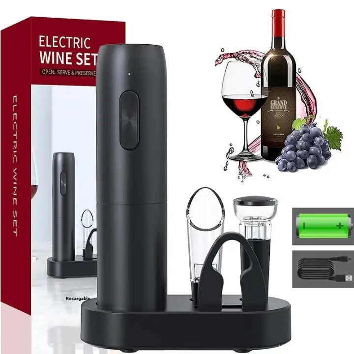 Abrevidor De Botellas De Vino Eléctrico Automático Recargable Con Base De Carga Para Amantes Del Vino Gadgets Para La Cocina - 1