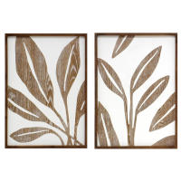 Pareja de Cuadros Decorativos Artesanales Pintados a Mano, Cuadros Decoración para Salón y Diferentes Estancias. Pareja Hojas - details 1