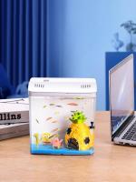 1PC Acuario Pequeño Para El Hogar Y Sala De Estar Acuario Ecológico Para Betta De Mini Tamaño Material Plástico - details 5