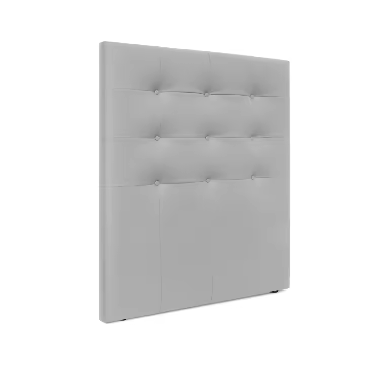DHOME Cabecero Capitoné hasta el Suelo Cabezal 8cm tapizado ACUALINE Tela y Polipiel para Cama Dormitorio (Gris Claro Polipiel) - 1
