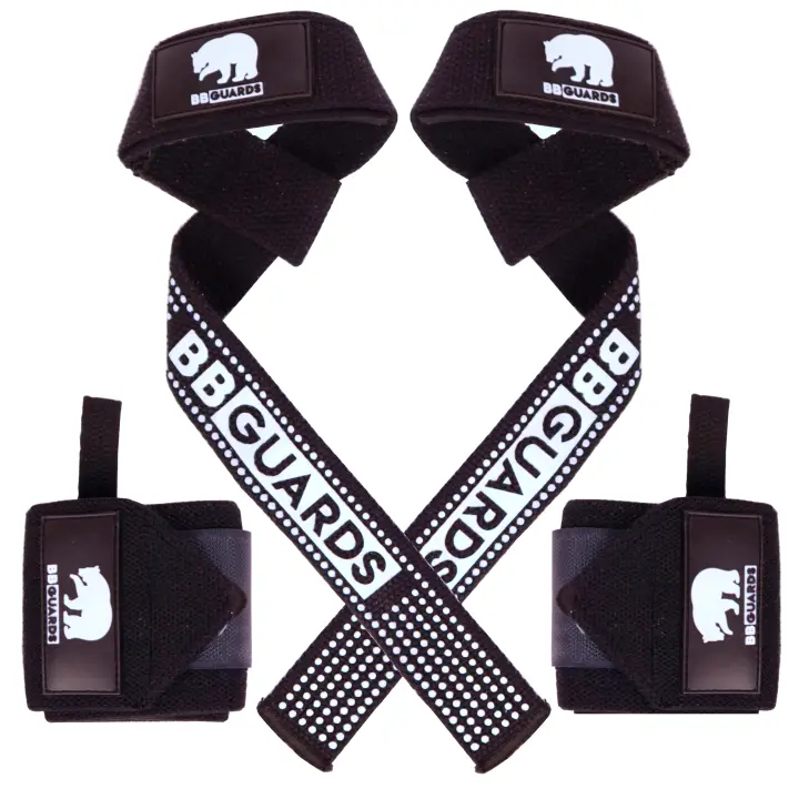 BBGuards Muñequeras gym y correas levantamiento pesas. Pack de straps gym y muñequeras crossfit para hombre y mujer. Agarres gimnasio y muñequera deportiva para mejorar el rendimiento y minimizar lesiones - 1