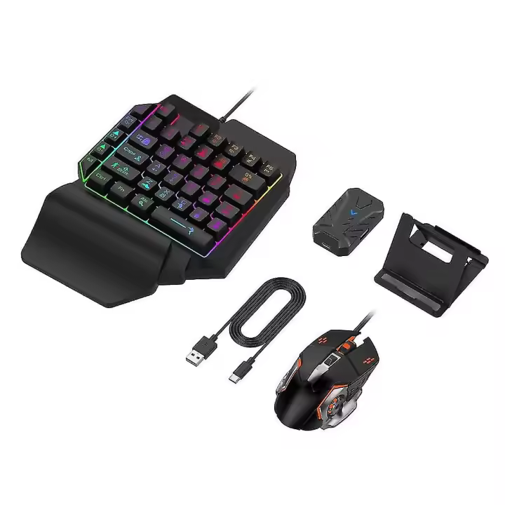 Mixpro Set Mobile Game Keyboard And Mouse Adapter, Pubg/call Of Duty Controller Converter Wired/wireless For Android/(ios Less Than 13.4) - 1