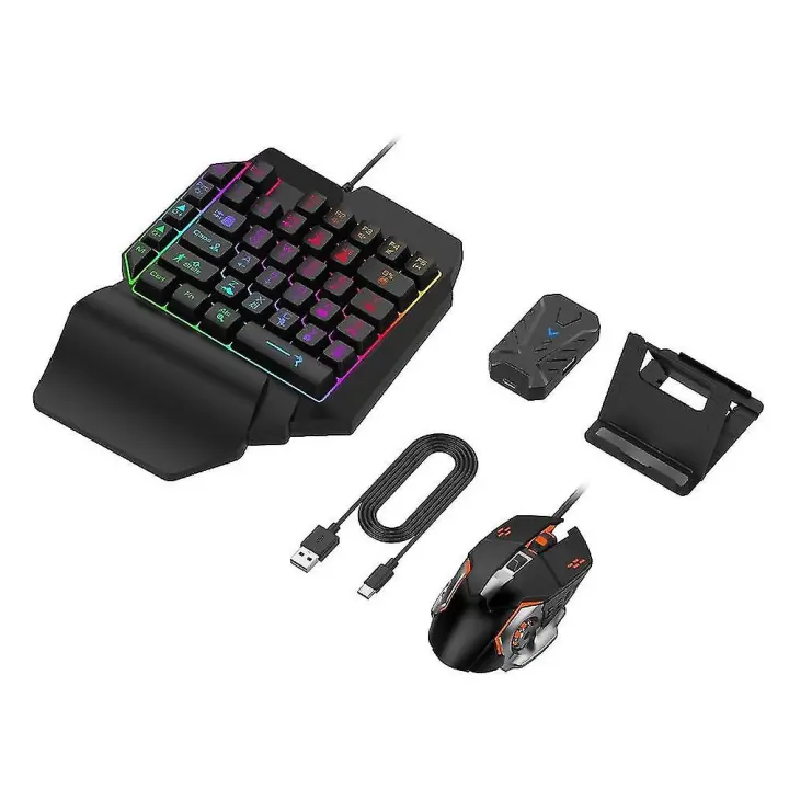 Mixpro Set Mobile Game Keyboard And Mouse Adapter, Pubg/call Of Duty Controller Converter Wired/wireless For Android/(ios Less Than 13.4) - 1