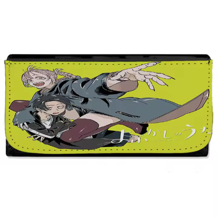 MERCHANDMANIA Billetera Billetero yofukashi no uta temporada 2 anime romance mujer señora negro monedero - 1