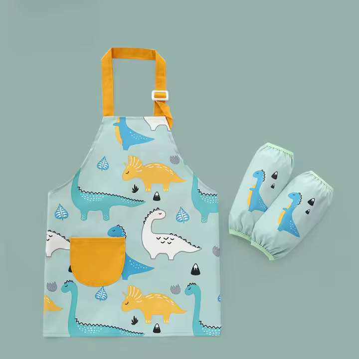 Bib De Cocina Para Niños Impermeable Apto Para Niños Y Niñas Con Mangas Sobresalientes Para Pintura Y Dibujo Estilo De Moda Para Niños De 4 a 6 Años - 1