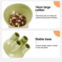 Tazón De Gato De Plástico Con Protección De Cuello Y Boca Oblicua En Colores Macarón Estilo Pierna De Elefante Antideslizante Alta Cadera Para Mascotas - details 19