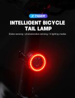 X-TIGER Luz Trasera Inteligente Para Bicicleta LED Luz De Bicicleta De Montaña Impermeable Alerta Luz Trasera Para MTB Y Ciclismo En Carretera Lámparas De Bicicleta - details 0