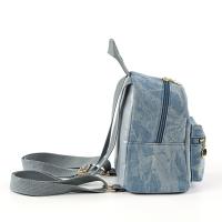 Mochila De Denim Para Mujer Estilo Última Moda Bolsa Escolar Pequeña Mini Rucksack Para Estudiantes Material Principal Lona Con Lining De Poliéster - details 6