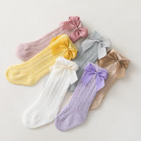 Calcetines De Verano Para Niñas Con Lazo Calcetines Largos Hasta La Rodilla De Algodón Y Spandex Para Bebés Y Niñas Todoterreno Transpirables Suela Hueca Diseño De Princesa - details 11