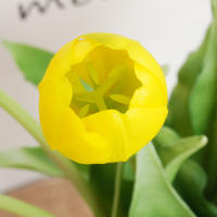 Bouquet De Tulipes Artificiales De Silicona De Alta Calidad Para Decoración De Hogar Y Bodas Toque Realista Flor De Interior Para Sala De Estar - details 5