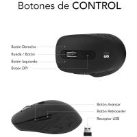 Ratón Ergonómico Inalámbrico por Bluetooth/ 2.4GHz Subblim Curve Ergo Dual Battery/ Batería recargable/ Hasta 1600 DPI - details 1