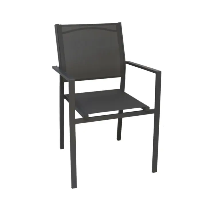 Silla de jardín diseño apilable acero antracita 86x54x54 cm - 1