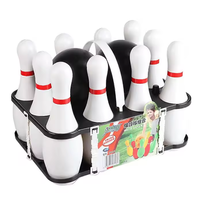 1 juego de bolos para niños y adultos, 2 bolas with 10 bolos para niños y adultos en Familia, juego de bolos para el patio trasero - 1