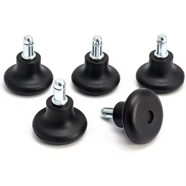 Pies de silla de oficina de 2 ", ruedas de silla de alfombra, ruedas giratorias de silla de oficina de reemplazo a ruedas fijas estacionarias, 5 piezas - 1