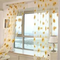 Cortinas De Tulle Con Girasoles 100x200 Cm Para Verano Decoración De Hogar Moderna Para Sala De Estar Dormitorio Cocina Ventanas - details 0