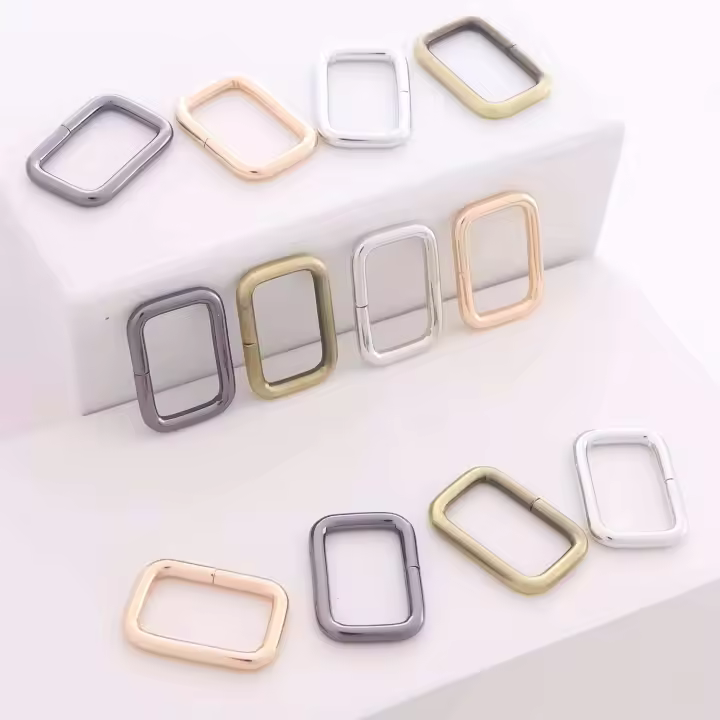 5pcs Anillos De Metal Rectangular Para Correa De Cuero Ganchos Para Bolsas Y Bricolaje De 5 Piezas Accesorios Para Bricolaje - 1