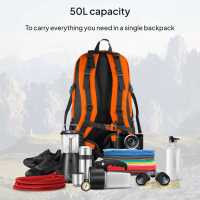 Ociodual Mochila de Senderismo, 50l, Naranja, Múltiples Bolsillos, para Viaje, Montaña, Acampada, Senderismo - details 4