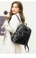 Mochila ligera coreana para mujer, sencilla, de piel sintética suave, de gran capacidad, para viajes y ocio. - details 4